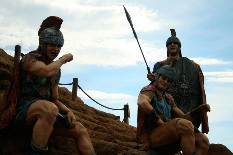 고대 로마 군인들의 휴식하는 모습, 출처 = Wikimedia Commons